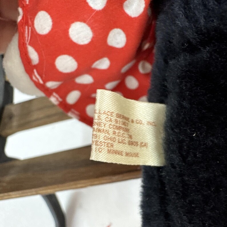 Vintage Applause Minnie Mouse Plush Red Polka Dot Dress Stuffed Toy 12 inch 2375 image 5