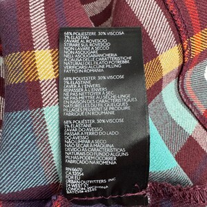 Urban Outfitters Plaid Mini Skirt Burgundy Turquoise Check Small y2k 90s grunge image 8