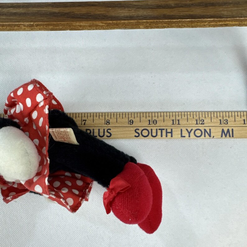 Vintage Applause Minnie Mouse Plush Red Polka Dot Dress Stuffed Toy 12 inch 2375 image 6