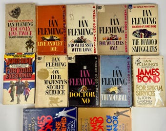 Vintage James Bond 007 Ian Fleming John Gardner Paperback Book Lot 12 Titles