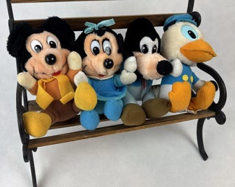 Disney Mickeys Julklappsplyschset Musse Mimmi Långben Donald Vintage 80-tal