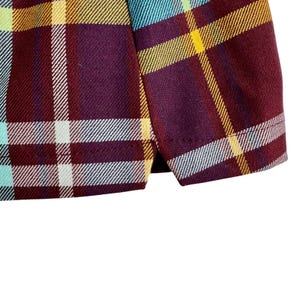 Urban Outfitters Plaid Mini Skirt Burgundy Turquoise Check Small y2k 90s grunge image 3