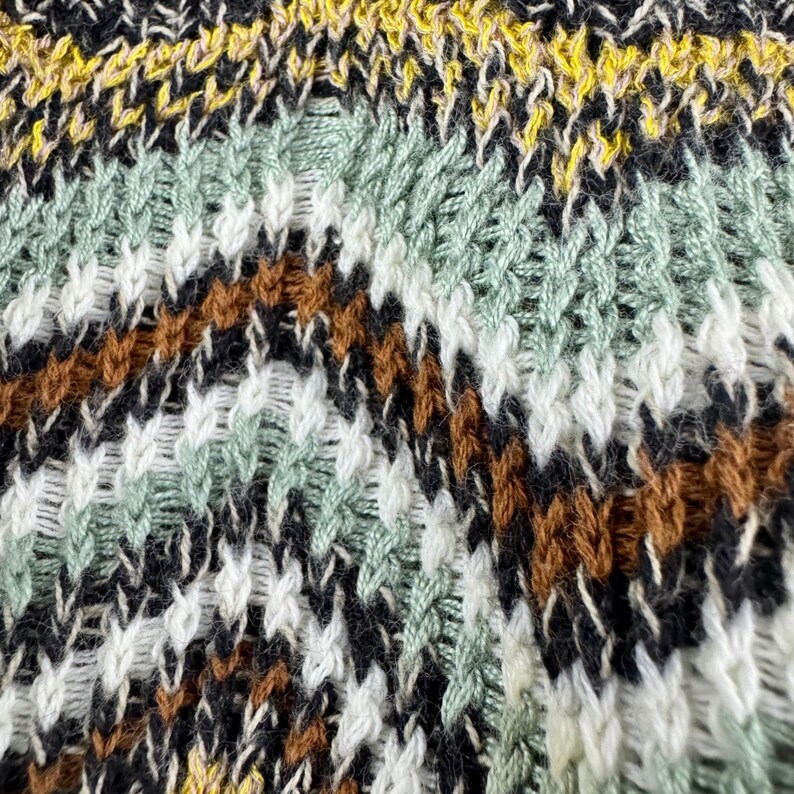 Vintage Urban Outfitters Ecote Marled Knit Chevron Mini Skirt Green Medium y2k image 4