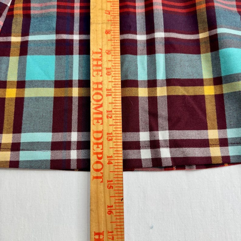 Urban Outfitters Plaid Mini Skirt Burgundy Turquoise Check Small y2k 90s grunge image 9