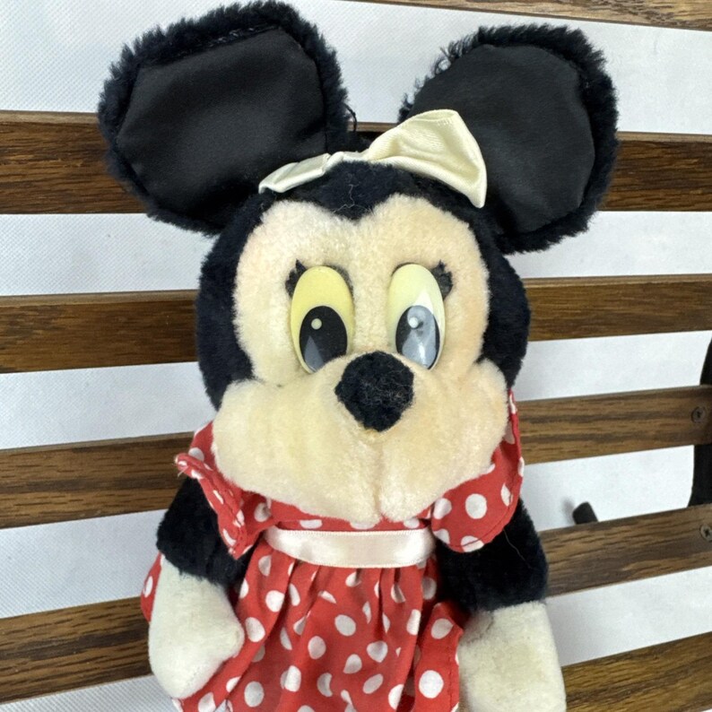 Vintage Applause Minnie Mouse Plush Red Polka Dot Dress Stuffed Toy 12 inch 2375 image 2
