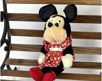 Peluche vintage Minnie Mouse con vestito a pois rossi, 12 pollici, 2375
