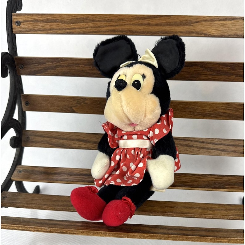 Vintage Applause Minnie Mouse Plush Red Polka Dot Dress Stuffed Toy 12 inch 2375 image 1