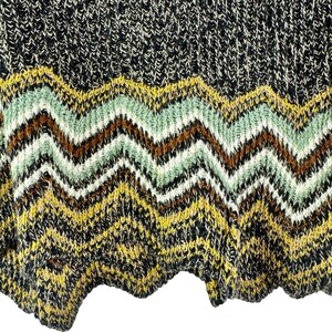 Vintage Urban Outfitters Ecote Marled Knit Chevron Mini Skirt Green Medium y2k image 2