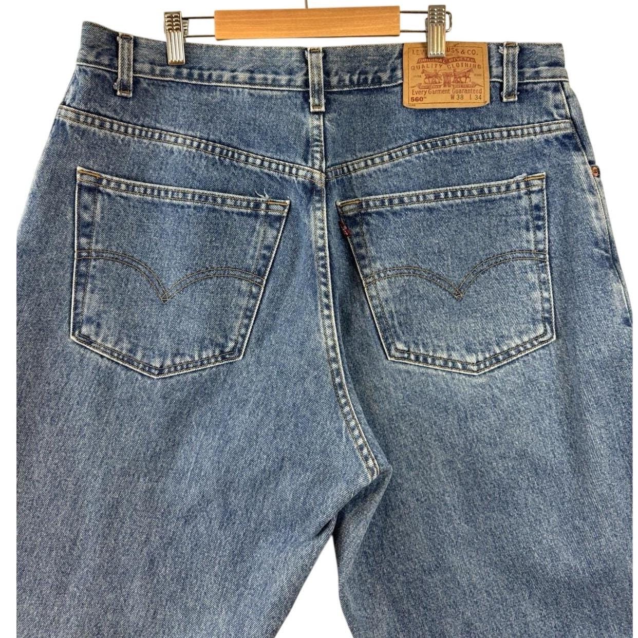 Vintage Levis 560 Loose Fit Tapered Leg Jeans Mens 38x34 Medium
