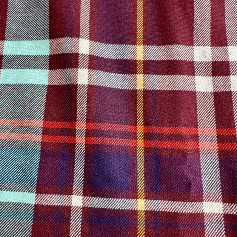 Urban Outfitters Plaid Mini Skirt Burgundy Turquoise Check Small y2k 90s grunge image 5