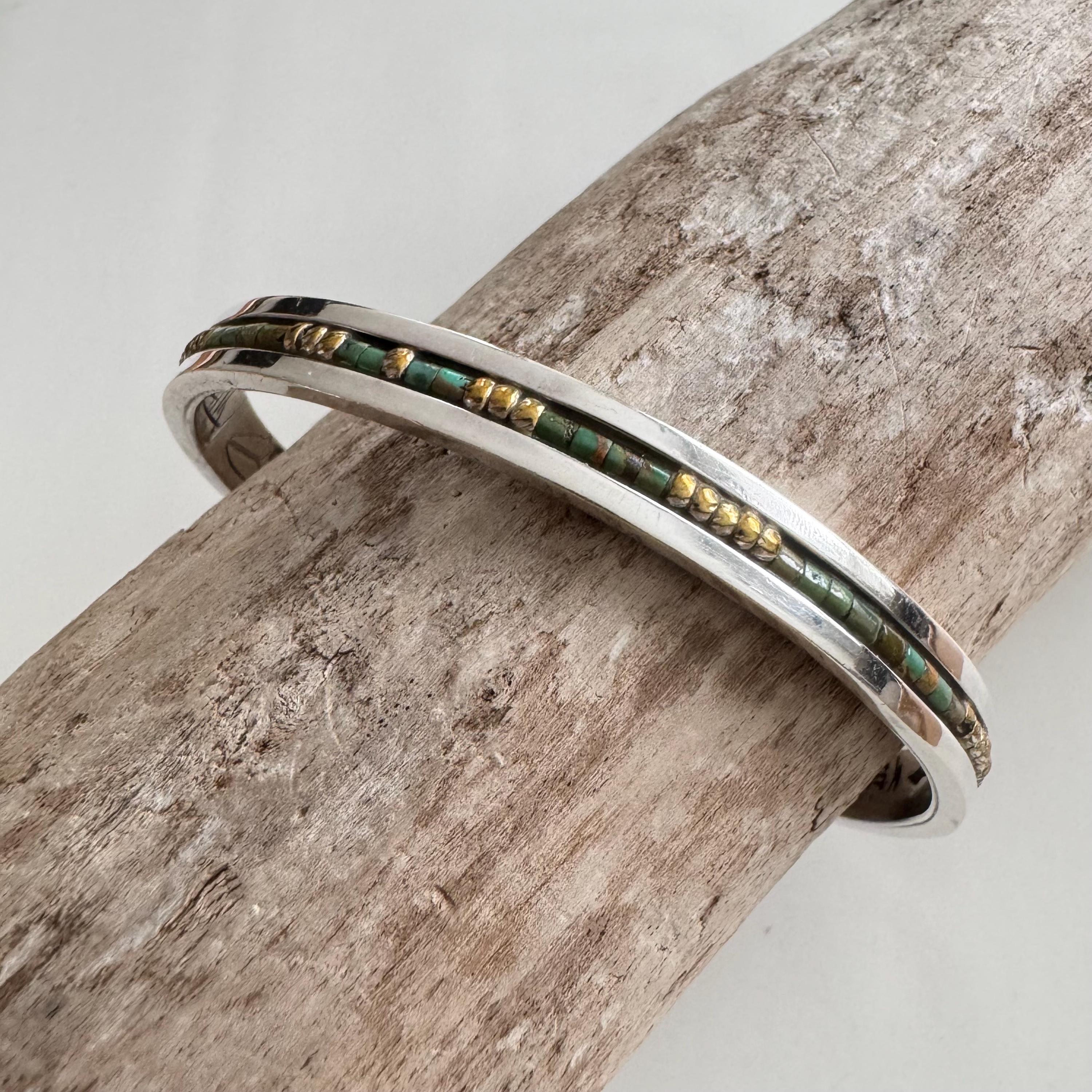 Kewa Artisan Alois Wagner - Sterling Bracelet With Green Turquoise