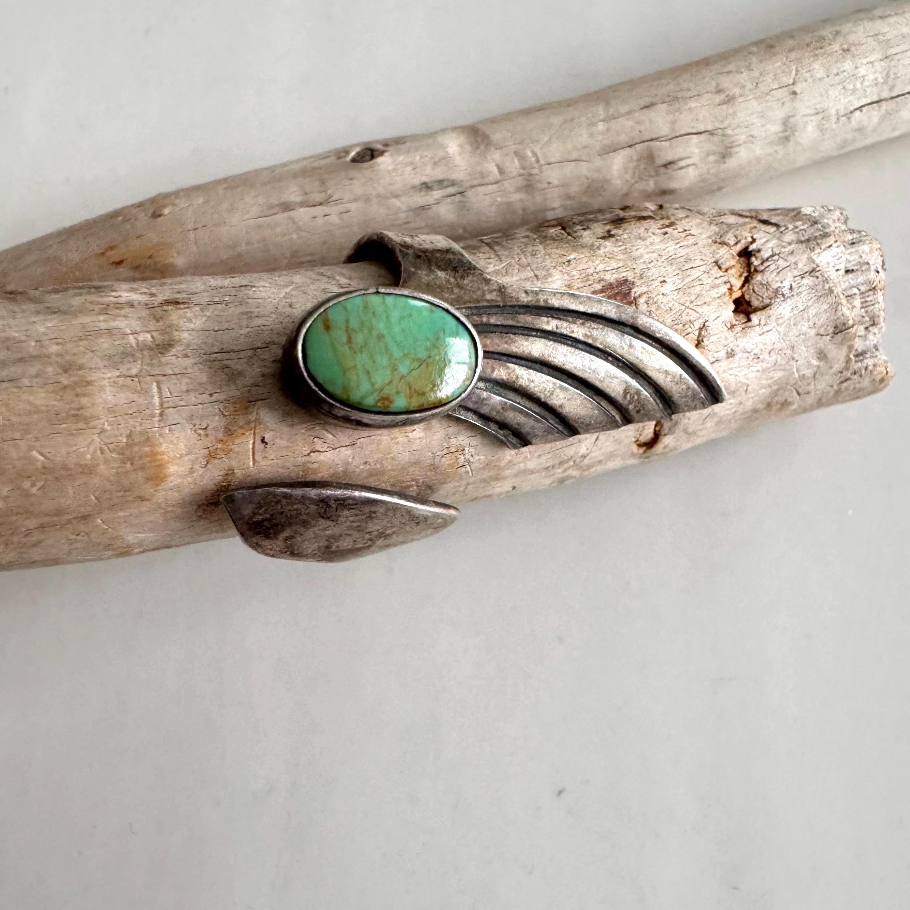 Navajo Artisan Fred Francis Angel Wing Turquoise Sterling Silver