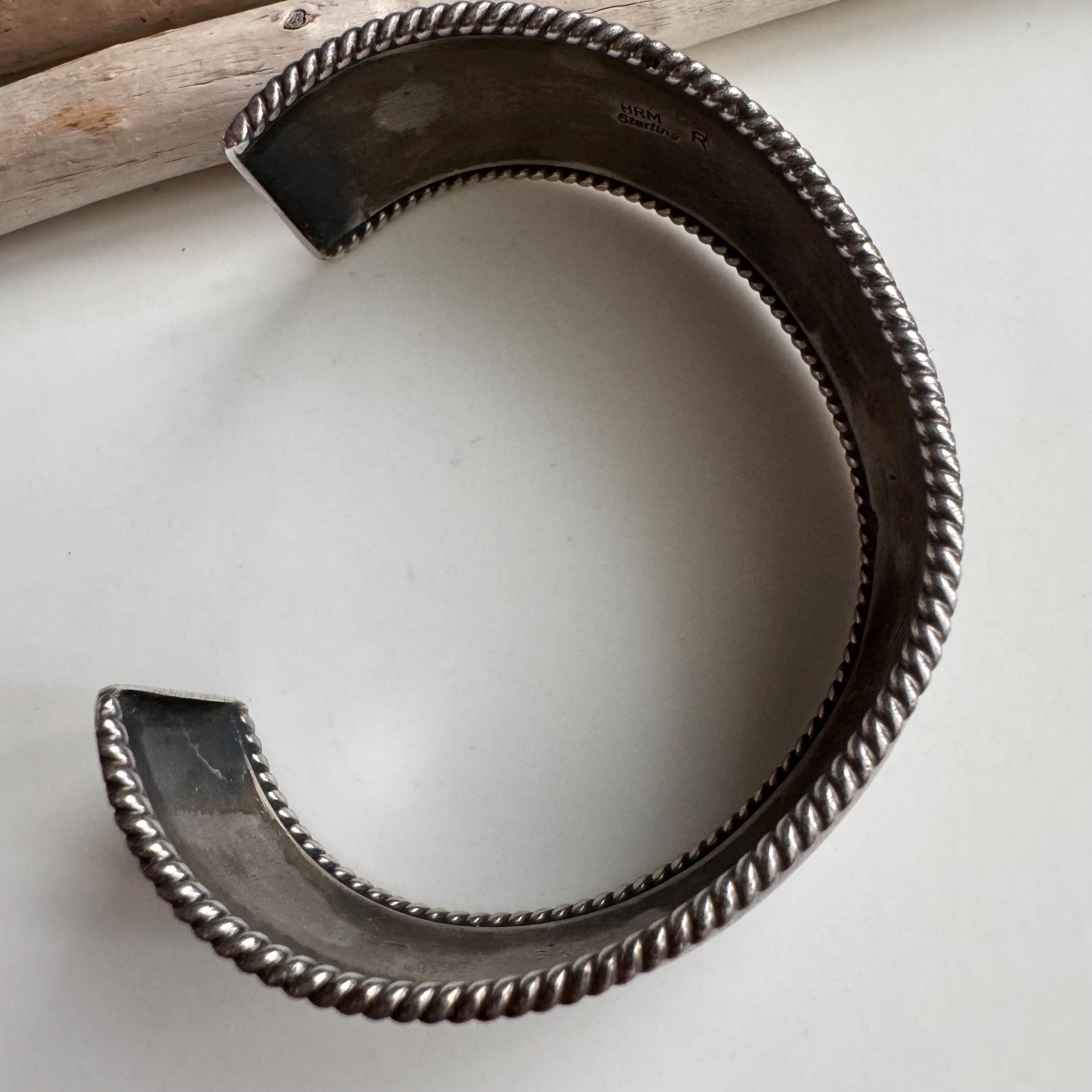 Vintage Navajo Artist Harry Morgan Sterling Silver Rope Cuff With