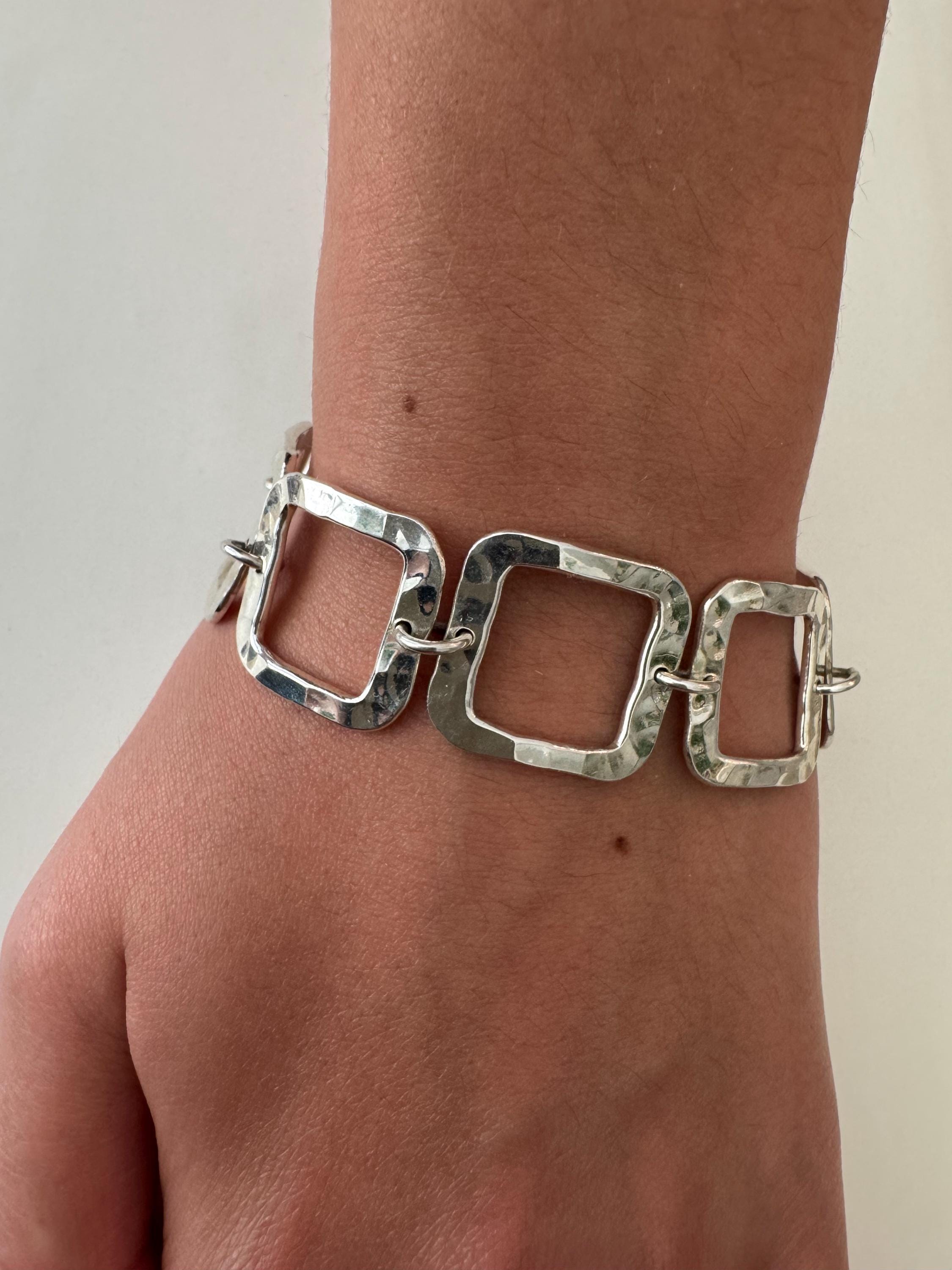 ヴィンテージ モダニストハンマーリンクブレスレット シルバー925 