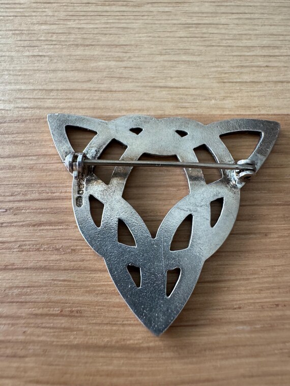 Shetland Jewelry- Triangular Large Silver Celtic … - image 3