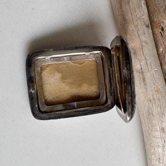 Edwardian Sterling Silver Rectangular Floral Etch… - image 5