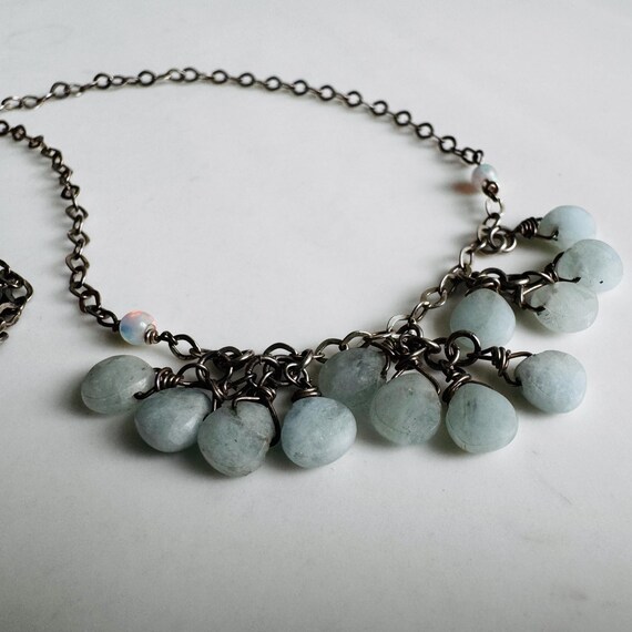 Biblical Stones - Topaz Cluster  Topaz with Elegant Setting on Silver Chain by De Isla. View 3