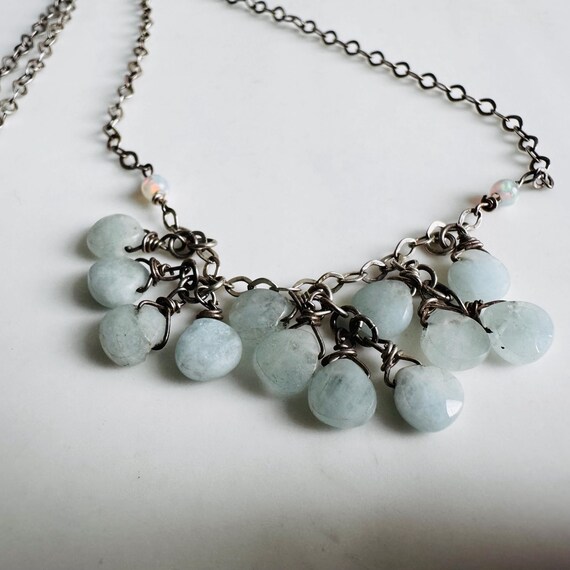 Biblical Stones - Topaz Cluster  Topaz with Elegant Setting on Silver Chain by De Isla. View 4