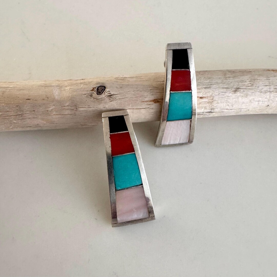 Rickell & Glendora Booqa Zuni Turquoise, Spiny Oyster, Onyx and Pink ...