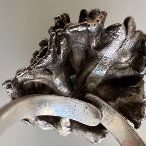 Brutalist Turquoise Nest Statement Ring – Vintage… - image 6