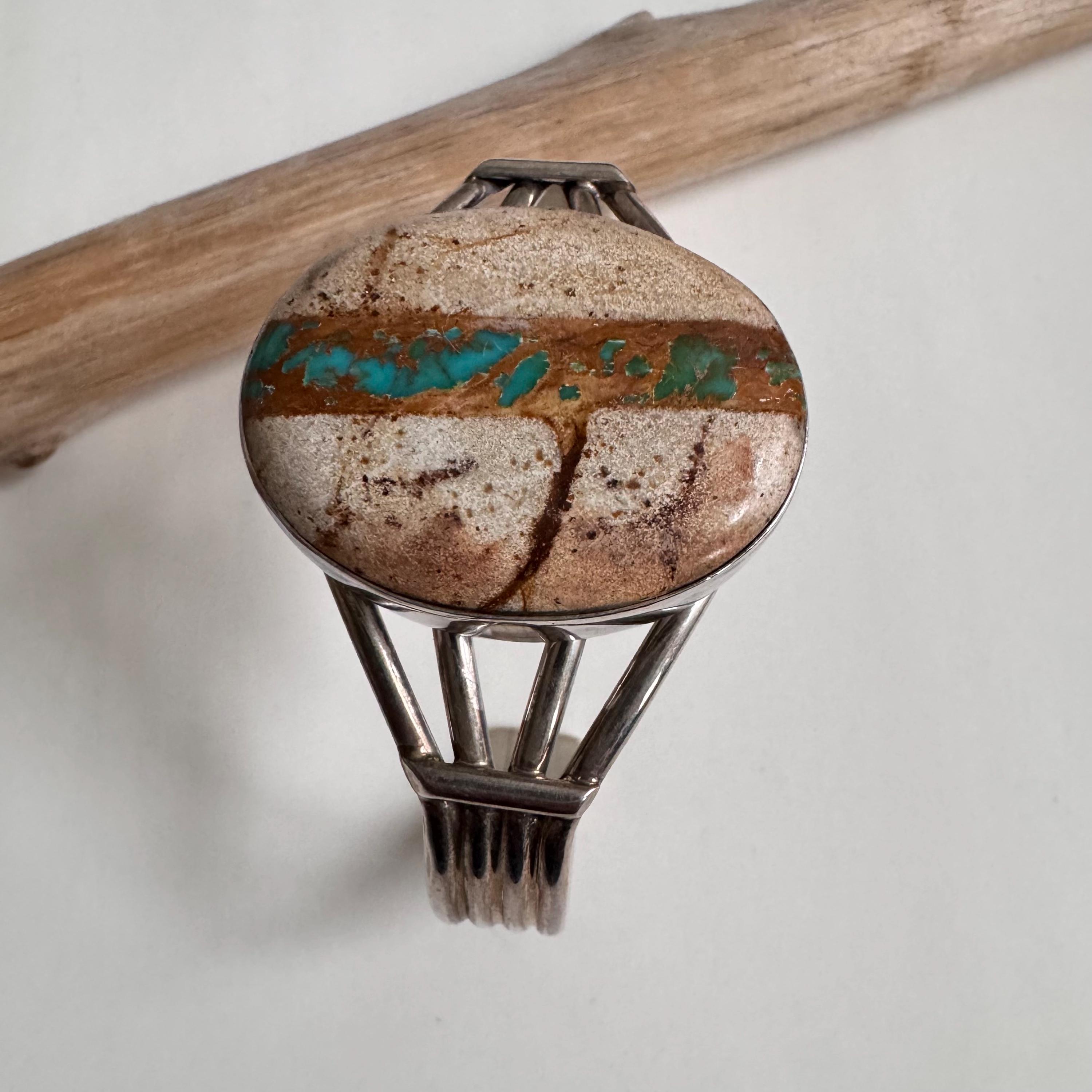 Philip Sanchez Silver フィリップ サンチェス フェザー Philip Sanchez San Felipe Boulder (ribbon) Turquoise Sterling