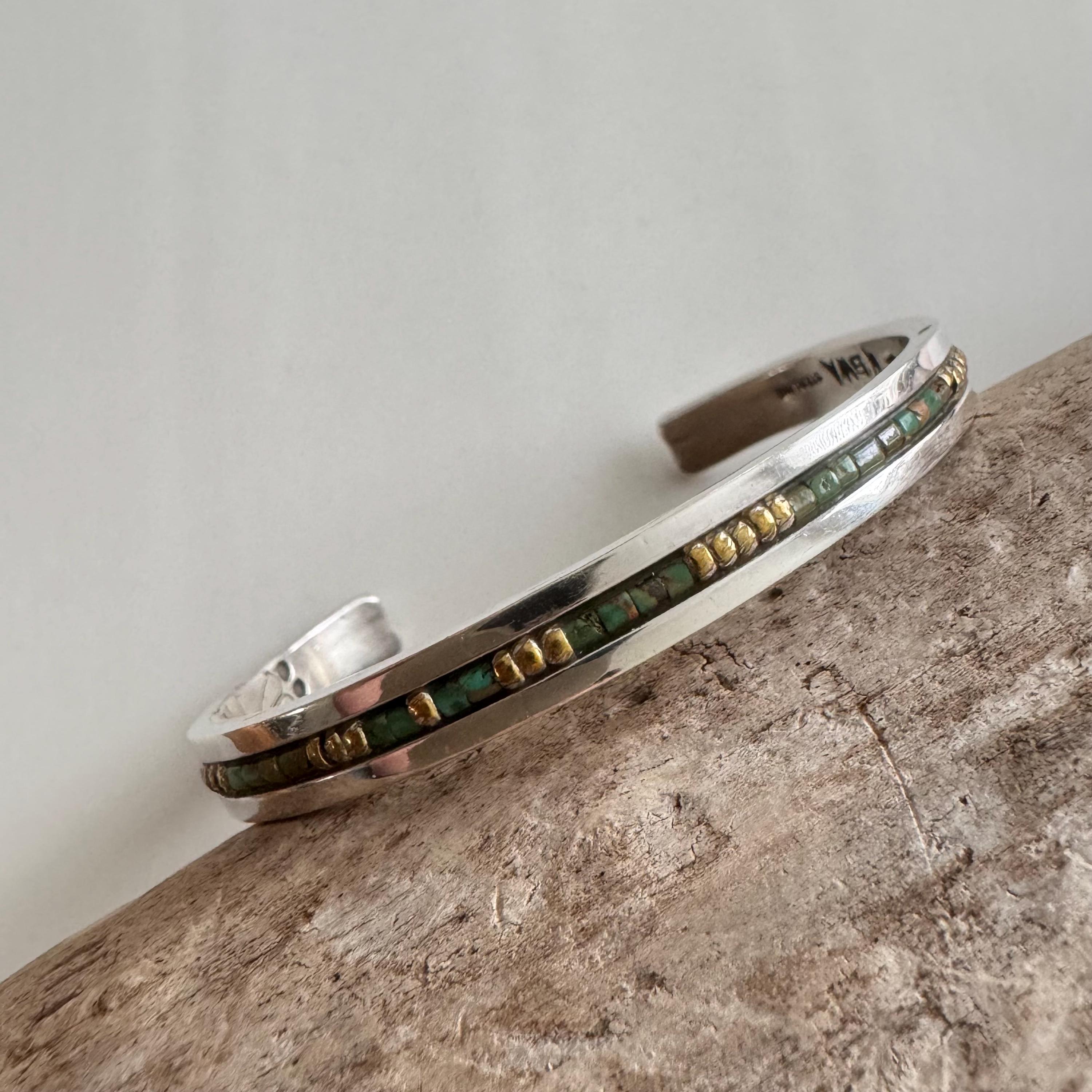 Kewa Artisan Alois Wagner - Sterling Bracelet With Green Turquoise