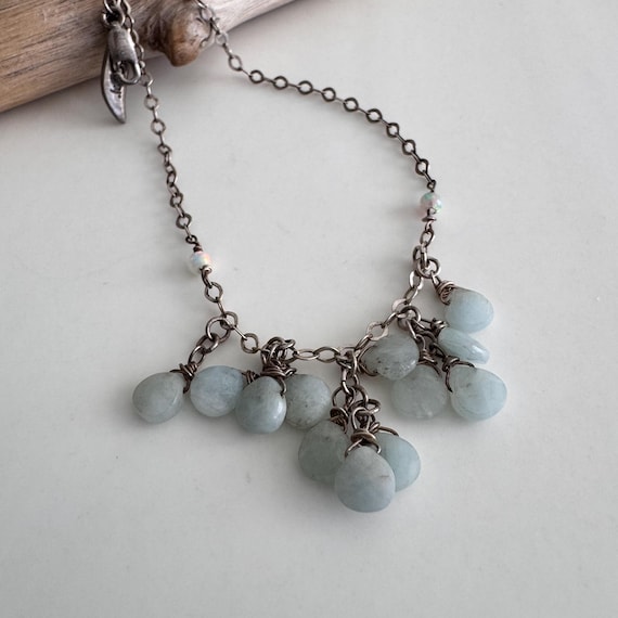 Biblical Stones - Topaz Cluster  Topaz with Elegant Setting on Silver Chain by De Isla.