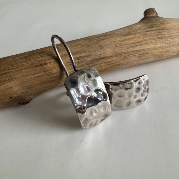 Silpada Hammered Rectangular Sterling Silver Dang… - image 1