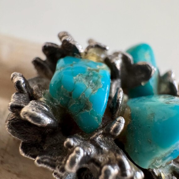 Brutalist Turquoise Nest Statement Ring – Vintage… - image 19