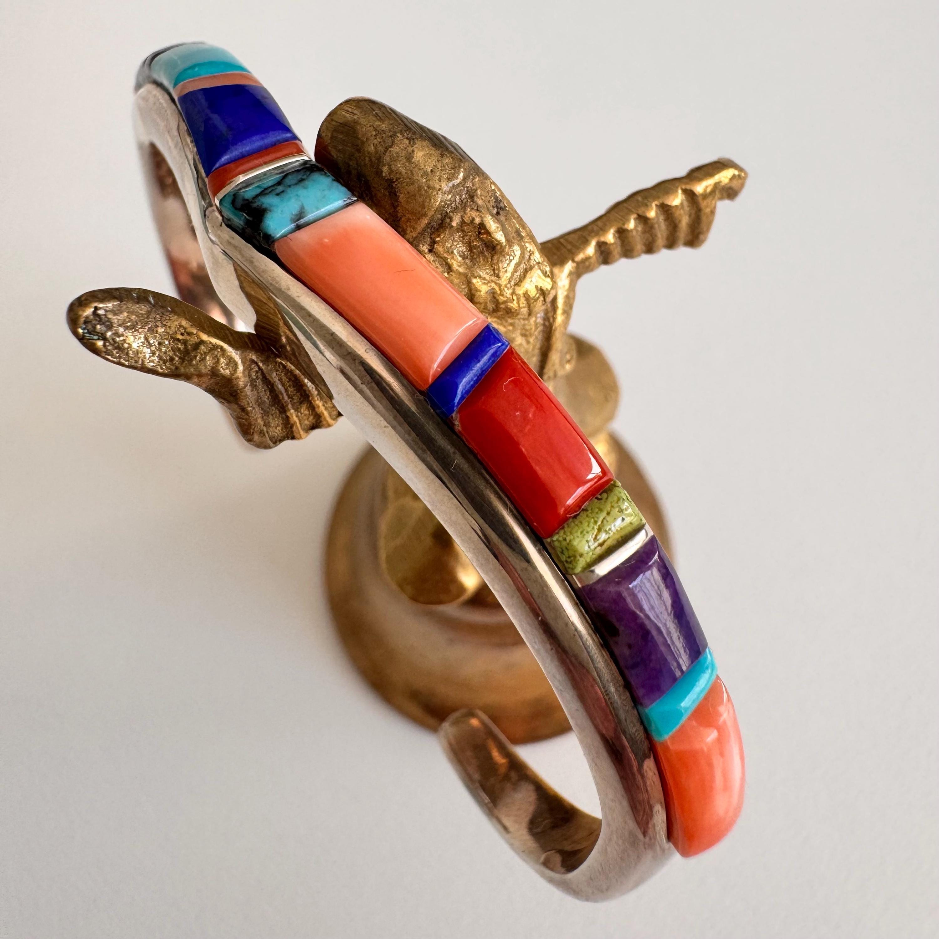 ネイティブアメリカン/ナバホ族のマルチカラースターリングシルバー