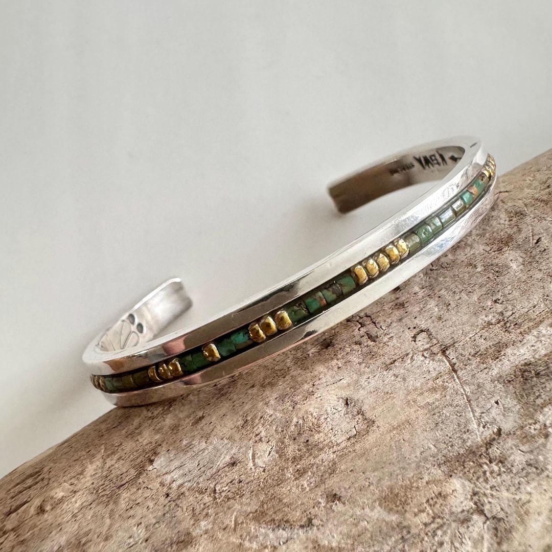 Kewa Artisan Alois Wagner - Sterling Bracelet With Green Turquoise