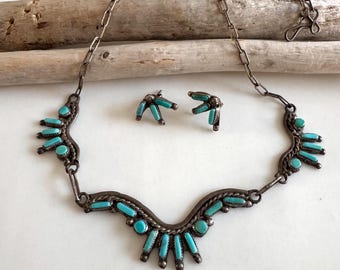 Vintage Native American Indian Jewelry Navajo Zuni Sterling Silver