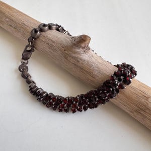 Sterling Silver Garnet Tennis  Bracelet.