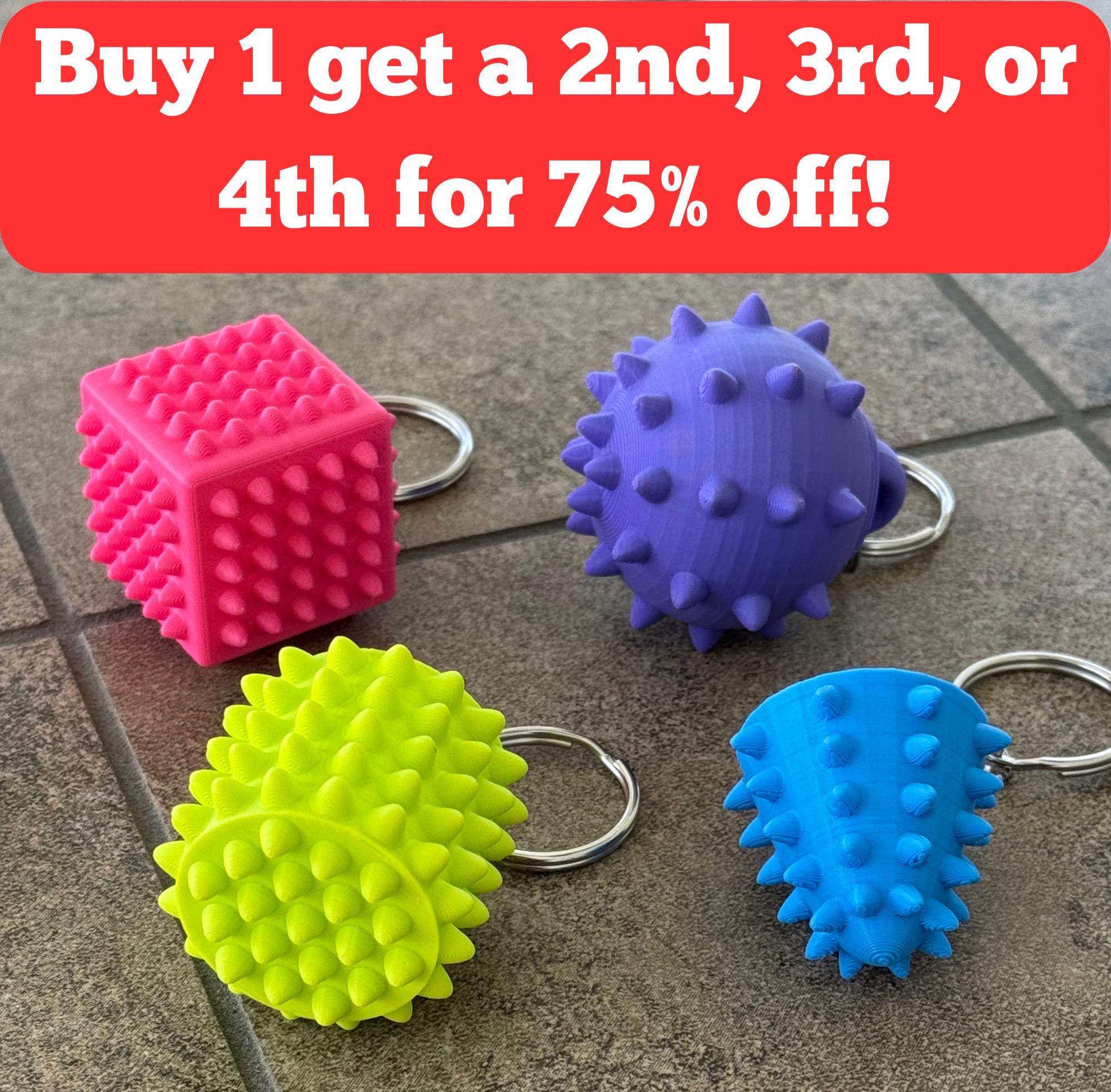 Spikey Keychain Fidget Toy for Anxiety, Skin Picking, and Stimming