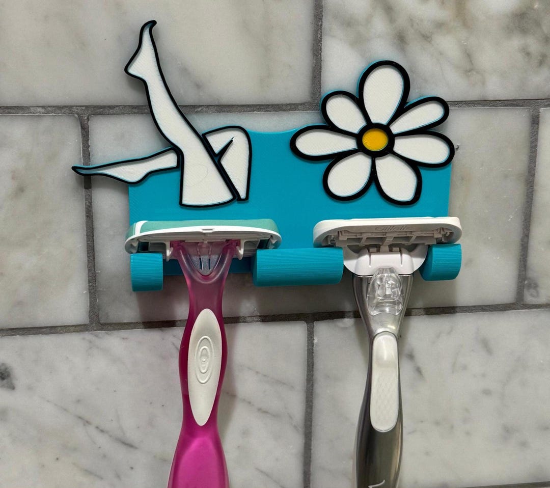 Flower Razor Holder • No Drill Adhesive Shower Hook • Fun Bathroom ...