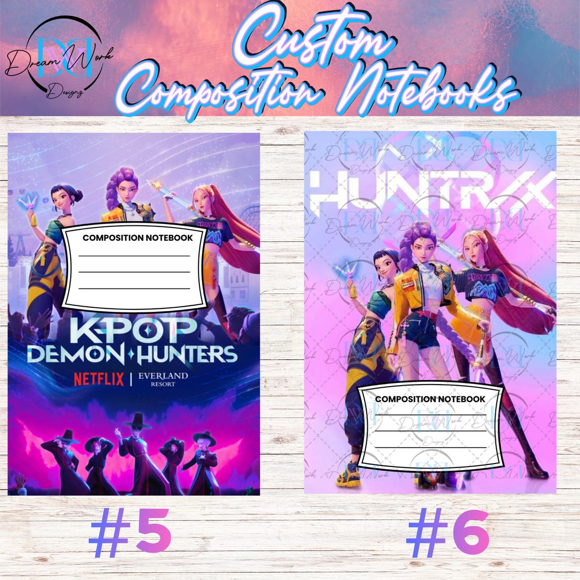 Custom K-pop Demon Hunters Composition Notebook | Cute Back-to-school ...