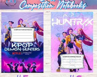 Custom K-Pop Demon Hunters Composition Notebook  | Cute Back-to-School Supplies