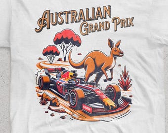 Australian GP Melbourne Kangaroo F1 race car shirt. Formula one fan shirt. Grand Prix t-shirt. Formula merch.