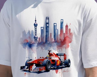 Chinese GP Shanghai F1 race car shirt. Formula one fan shirt. Grand Prix t-shirt. Formula 1 merch. Motorsport apparel. Chinese GP.