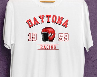 DAYTONA Racing. Heavyweight crewneck t-shirt for kart drivers, race drivers, sim racers and motorsport enthusiasts.