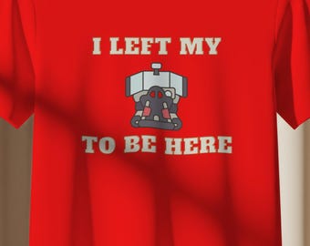 I Left My Simrig To Be Here. Funny Heavyweight Crewneck T-shirt. Sim racing. Simulator driving. Assetto Corsa iRacing Gran Turismo t shirt.