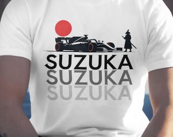 Suzuka Samurai Japan Unisex Crewneck Graphic T-shirt for Formula 1 fans. F1 merch. Formula One Tea. Yuki Tsunoda Japanese GP