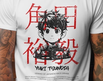 Japanese Race Driver Unisex Crewneck T-shirt for Formula 1 fans. F1 merch. Formula One Tea. Motorsport Apparel. Yuki Tsunoda Inspired Shirt.
