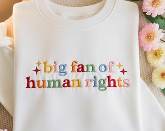 Sudadera política bordada: Camiseta de gran defensora de los derechos humanos, camiseta de igualdad y justicia social, camiseta de protesta política, camiseta de activista