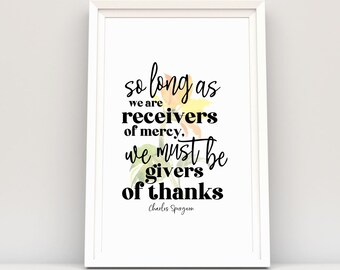 Thanksgiving quote digital download print, giving thanks print as greeting card, place card or wall art, hostess gift instant diy download