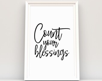 Count your blessings hymn decor art, DIY Inspirational Home Decor, Hymn Print, Christian home, church, classroom print, music teacher gift