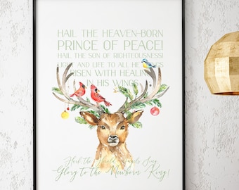 Christmas Carol Printable, Hostess Gift DIY, Gallery Wall Art, Hark the Herald Angels Sing Printable, wall art, piano music teacher gift