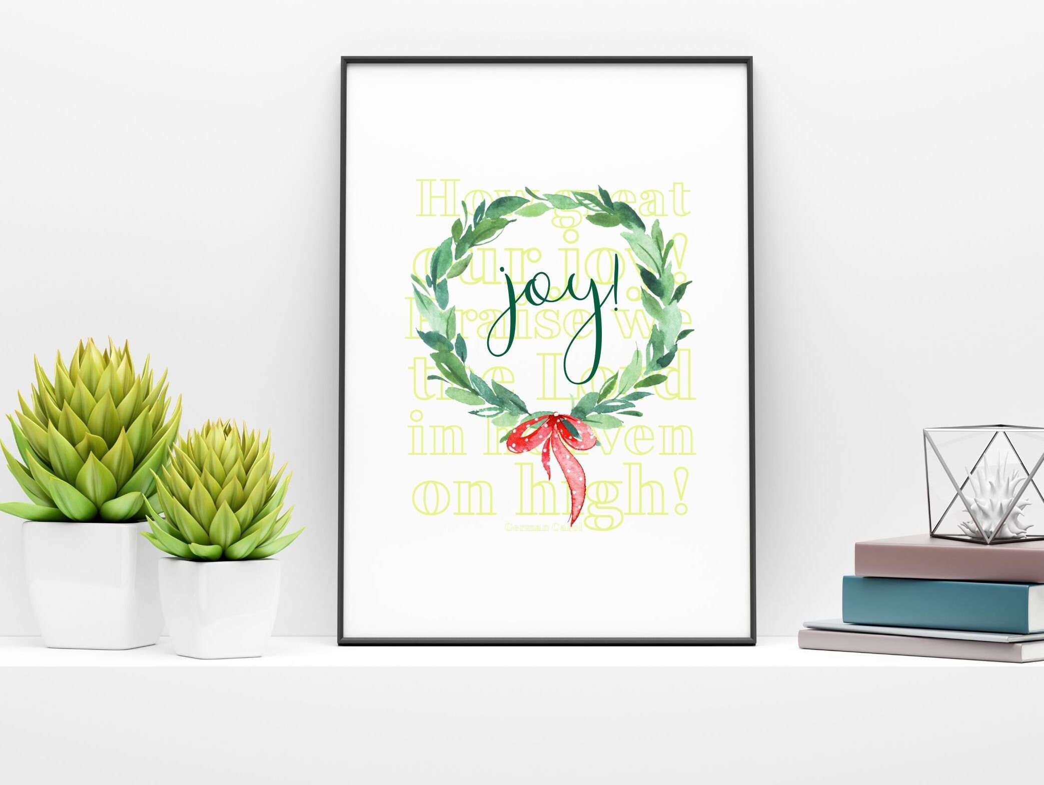 How Great our Joy Christmas Carol printable gallery wall art  Etsy