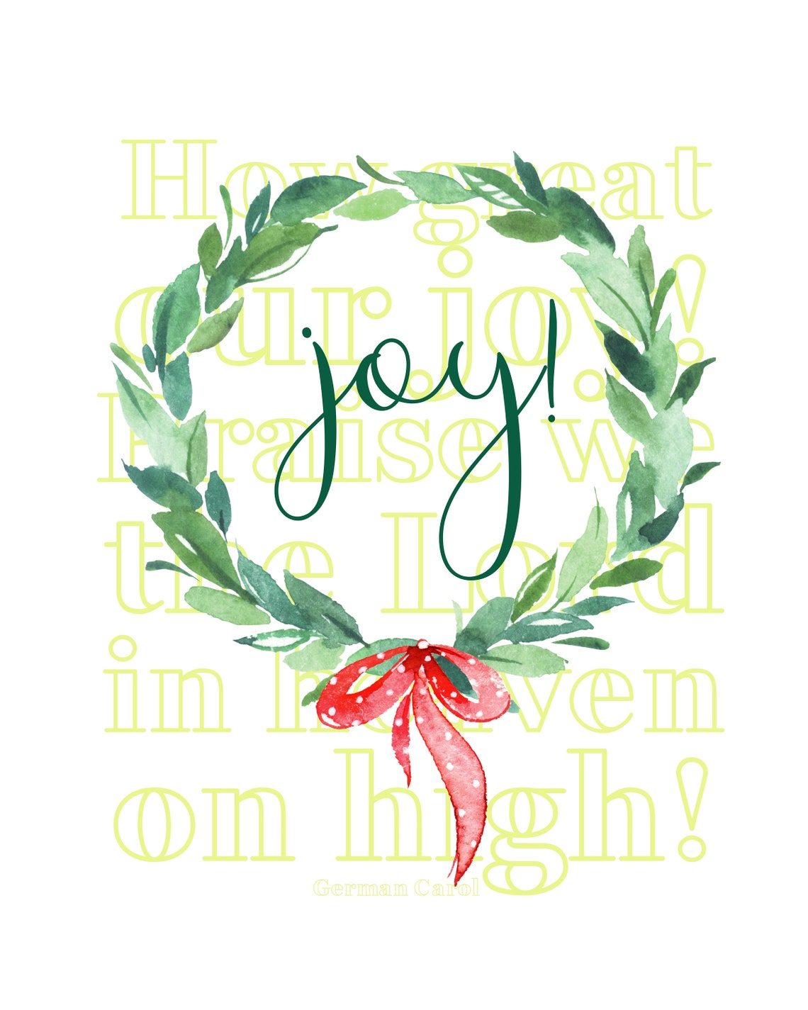 How Great our Joy Christmas Carol printable gallery wall art  Etsy
