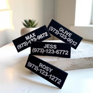 Benutzerdefinierter Name für Hund Klettverschluss Etikett Haustier Brustgurt, Klettverschluss / Aufbügeln / Aufnähen gestickter Aufnäher Name Hund, Brustgurtgeschirr, Haken- und Schleifenaufnäher